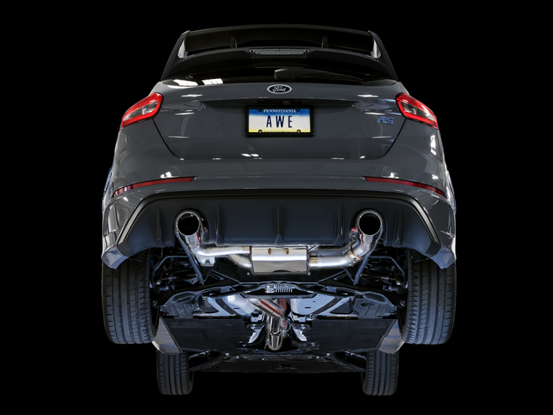 AWE Tuning Ford Focus RS SwitchPath Cat-back Exhaust - Diamond Black Tips