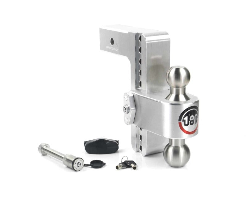 Weigh Safe 180 Hitch 8in Drop Hitch &amp; 2.5in Shank (10K/18.5K GTWR) w/WS05 - Aluminum