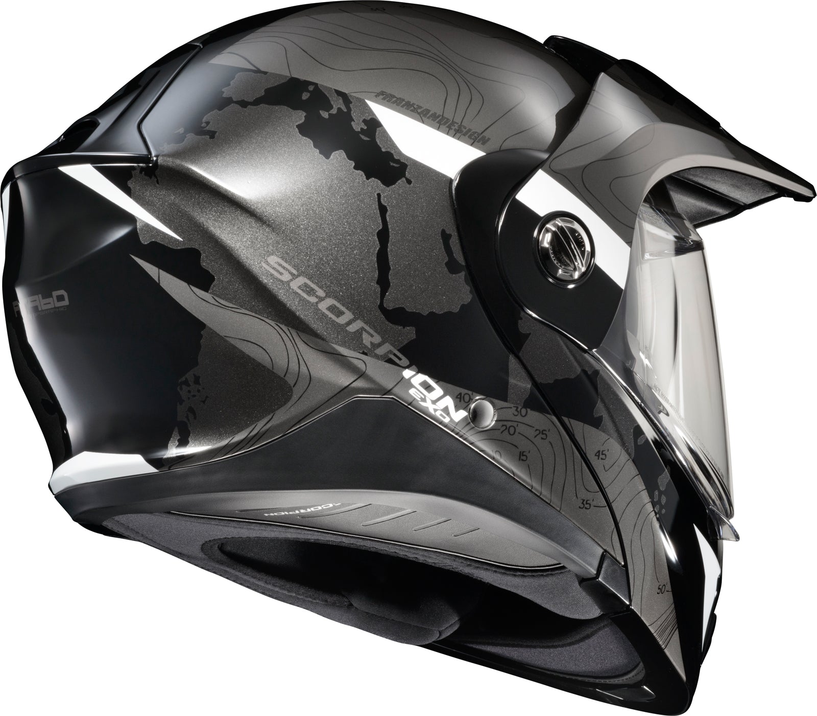 Exo At960 Modular Helmet Topographic Black/White Sm