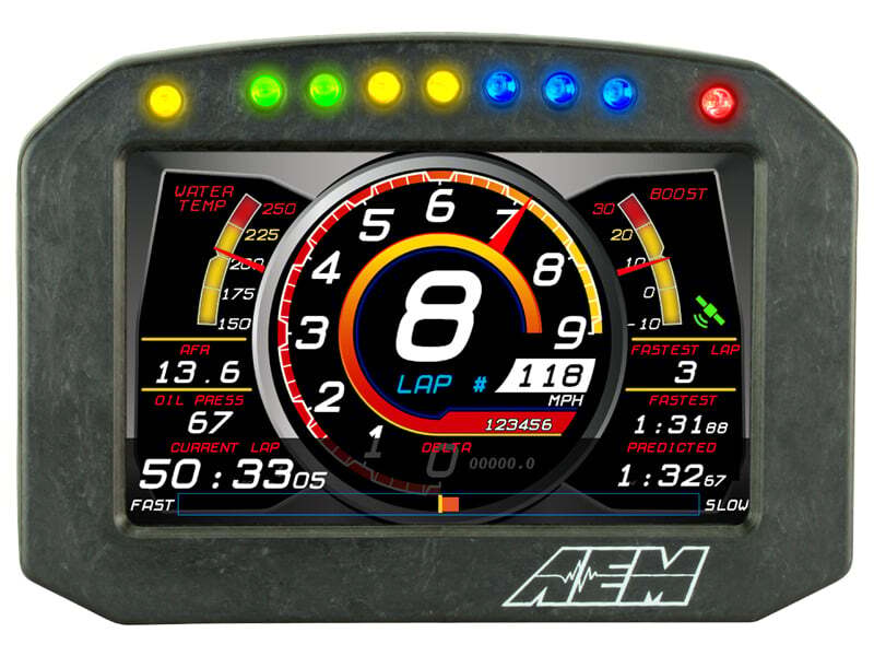 AEM CD-5LG Carbon Logging Flush Digital Dash Display w/ Internal 20Hz GPS & Antenna