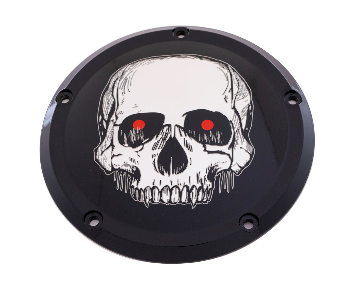 7   M8 Flt/Flh Derby Cover Skull Black