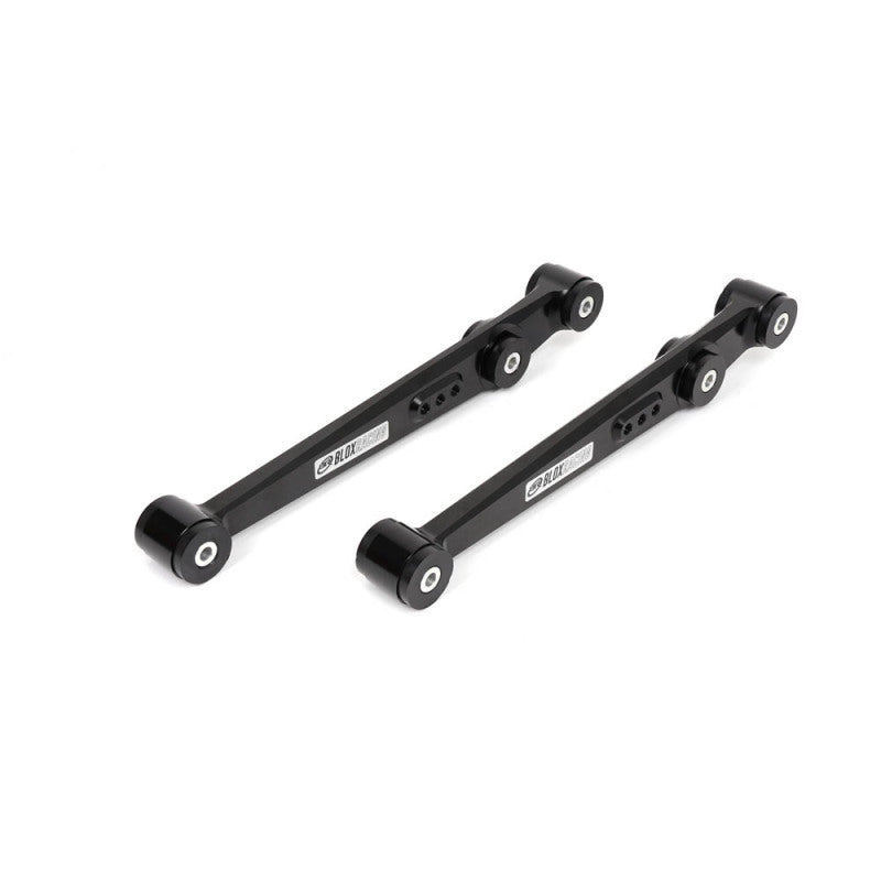 BLOX Racing V2 Billet Rear Lower Control Arms Poly Bushings 96-00 Honda Civic - Black