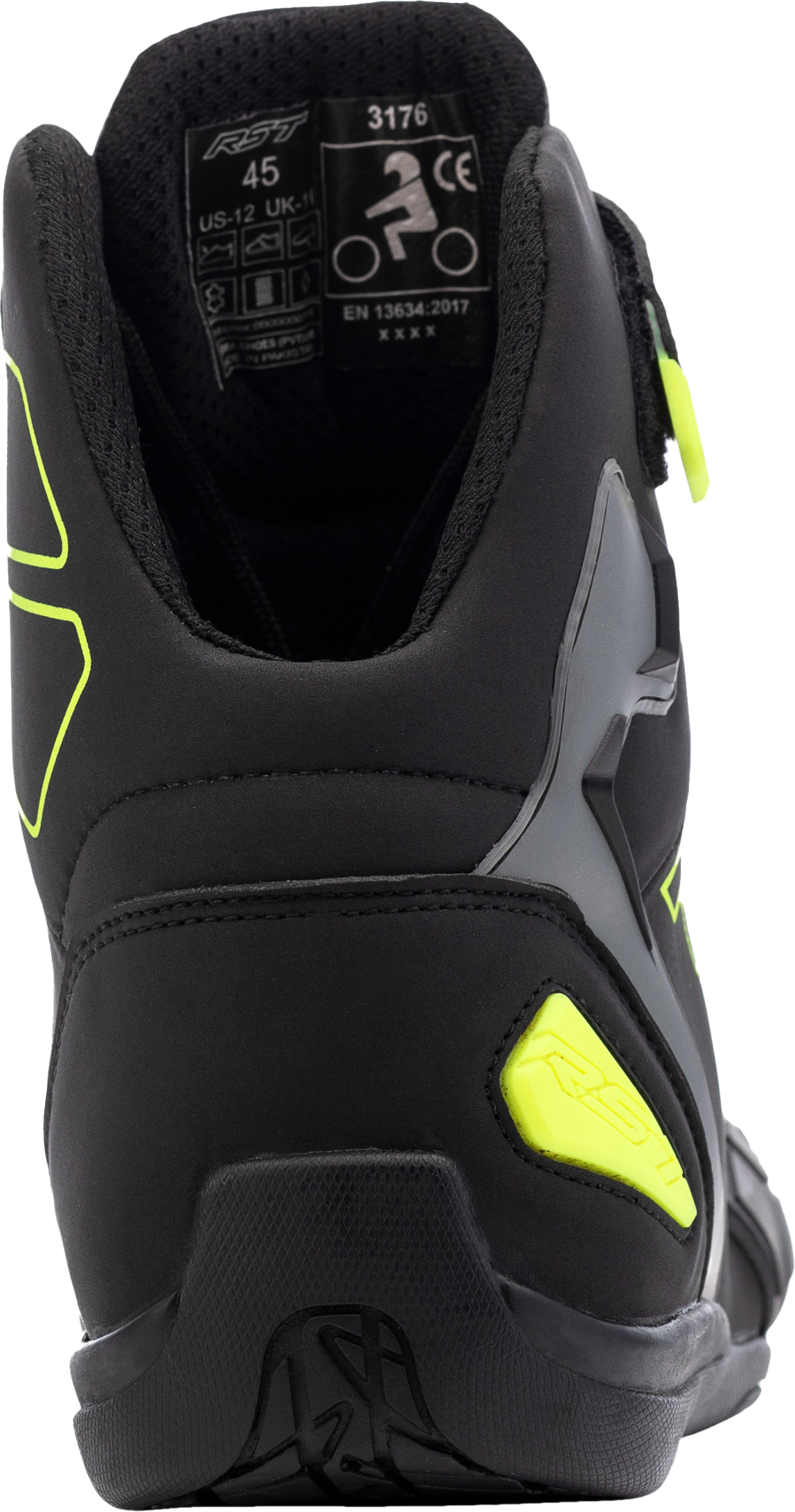 Sabre Moto Shoe Ce Boot Blk/Gry/Flo Yellow Sz 11.5