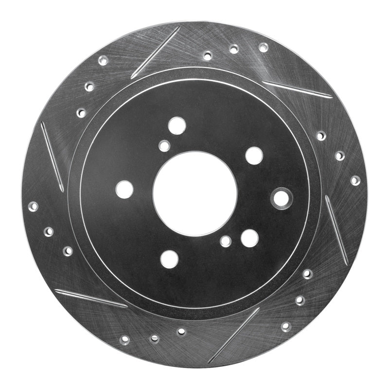 R1 89-96 Nissan 300ZX Turbo Rear Left Drilled &amp; Slotted Silver Brake Rotor