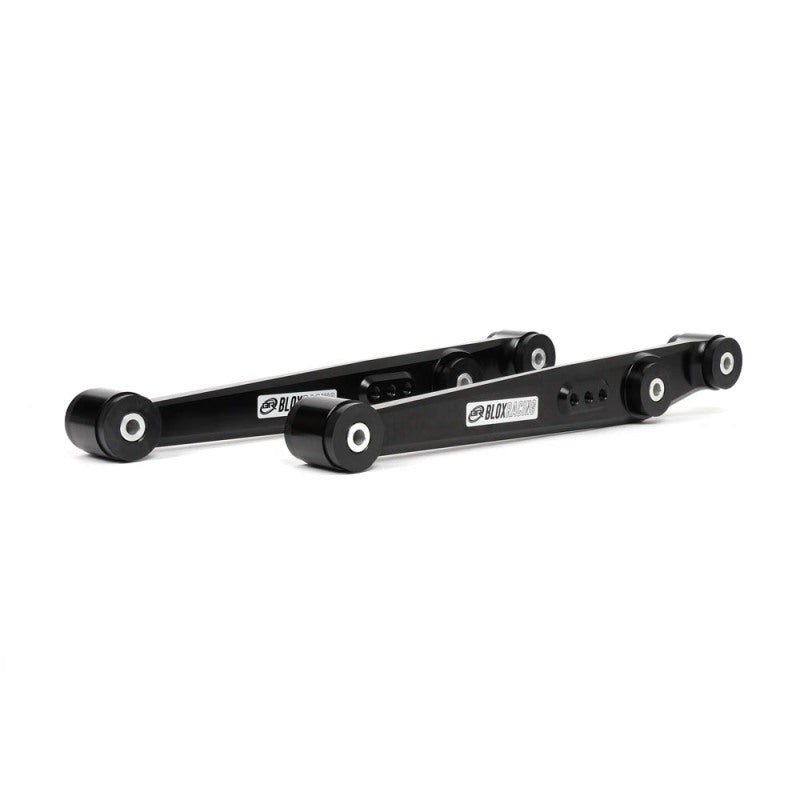 BLOX Racing V2 Billet Rear Lower Control Arms Poly Bushings 96-00 Honda Civic - Black