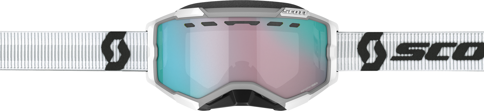 Fury Goggle Snow Cross White W/Enh Aqua Chrome