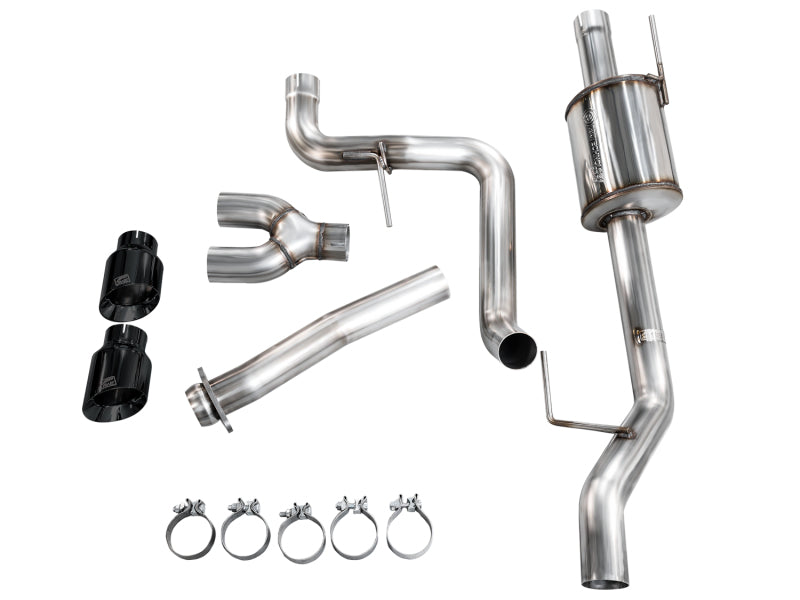 AWE 21-25 Ford F150 (14th Gen Reg Cab) Cat-Back Exhaust - 4.5in Dual Side Exit Diamond Black Tips