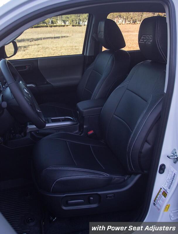 PRP 2016+ Toyota Tacoma Front Seat Covers with Electric Seat Adjusters (Pair) - All Black