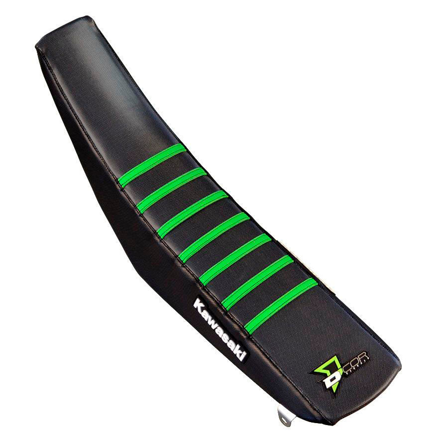 Seat Cover Black W/Green Ribs Kaw