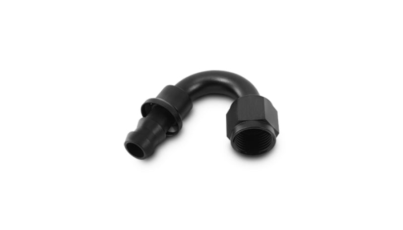 Vibrant -8AN Push-On 150 Deg Hose End Fitting - Aluminum