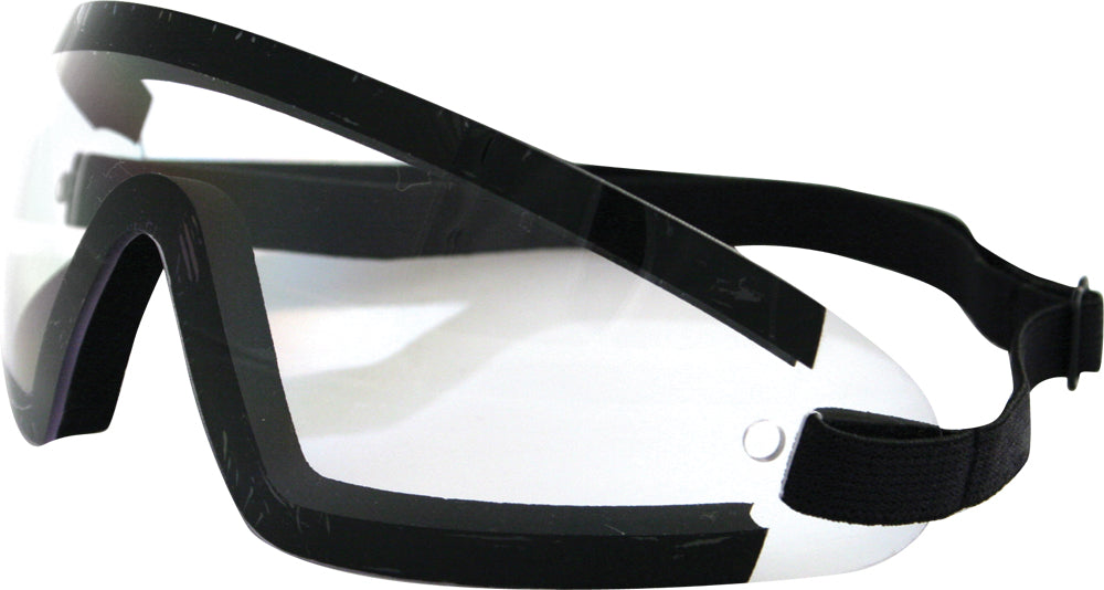 Wrap Around Sunglasses Black W/Clear Lens
