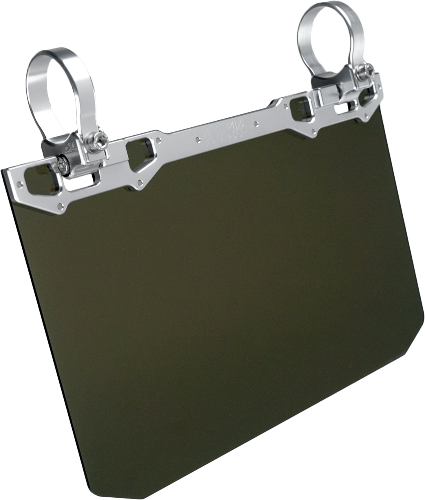 12" X 8" Narrow Mount Sun Viso W/Tinted Shield  Silver