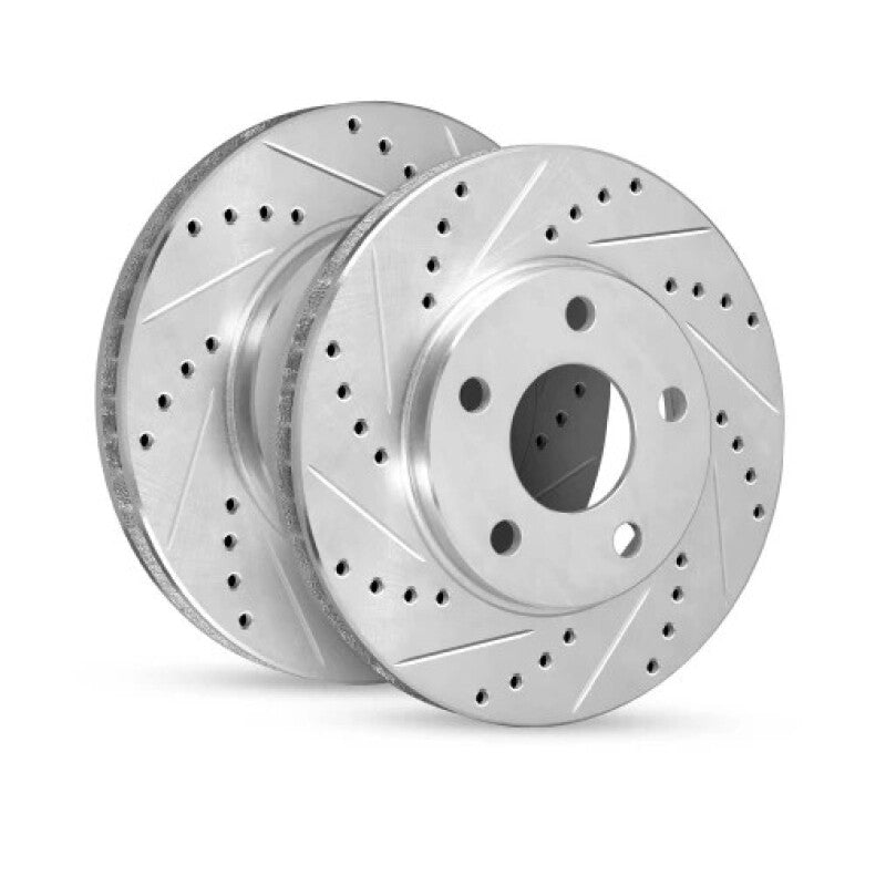 R1 23-25 Alfa Romeo Tonale Front Right Drilled &amp; Slotted Silver Brake Rotor