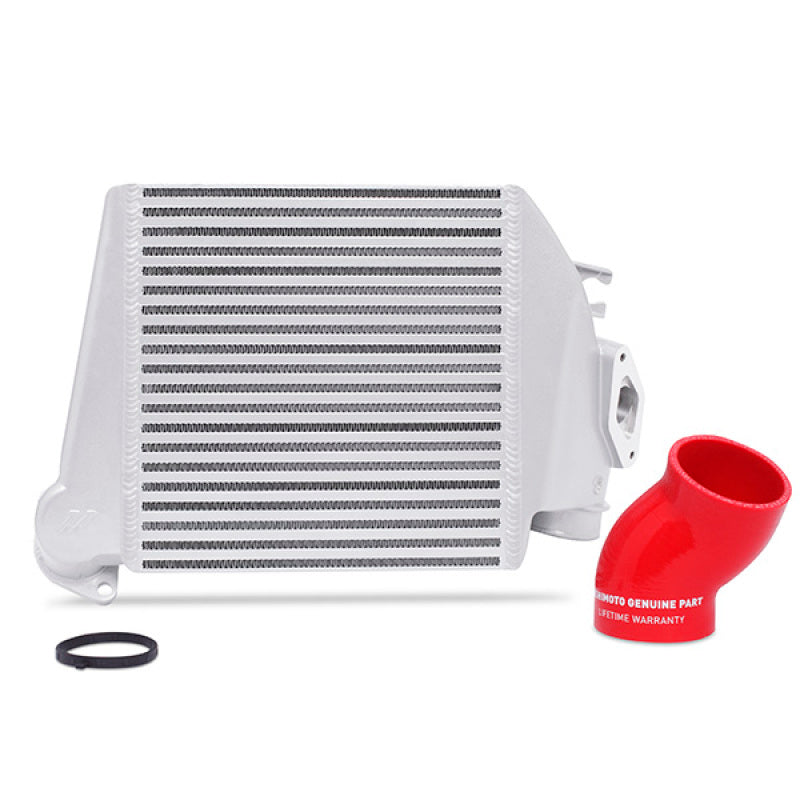 Mishimoto 08-14 Subaru WRX Top-Mount Intercooler Kit - Powder Coated Silver &amp; Red Hoses