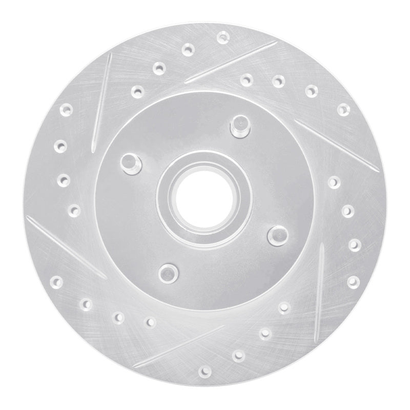 R1 78-93 Ford Thunderbird Front Left Drilled &amp; Slotted Silver Brake Rotor