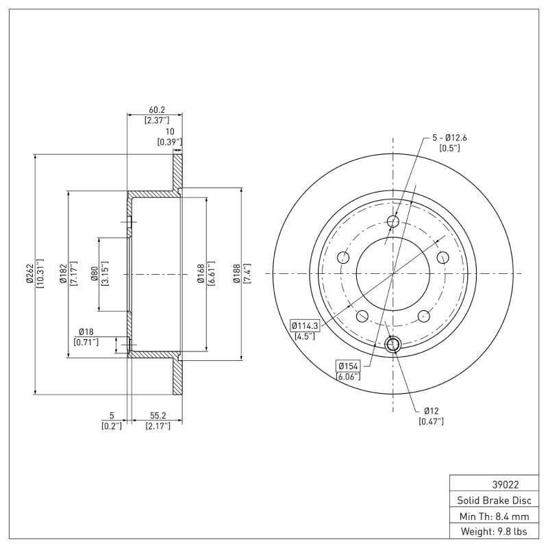 DFC 07-17 Chrysler Sebring Rear Brake Rotor