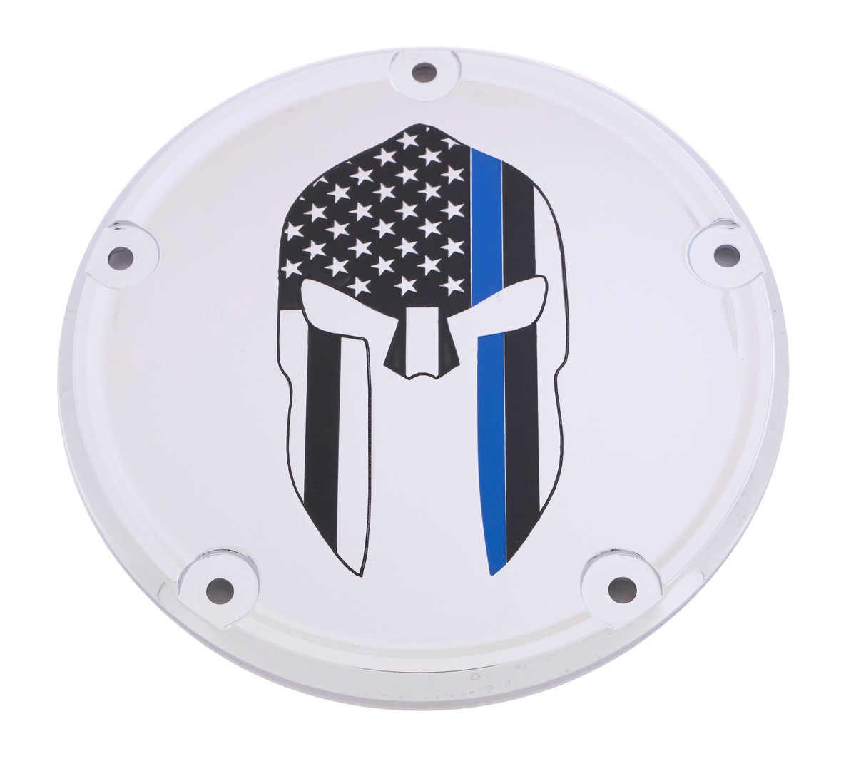 6   M8 Softail Derby Cover Sparta Blue Line Chrome