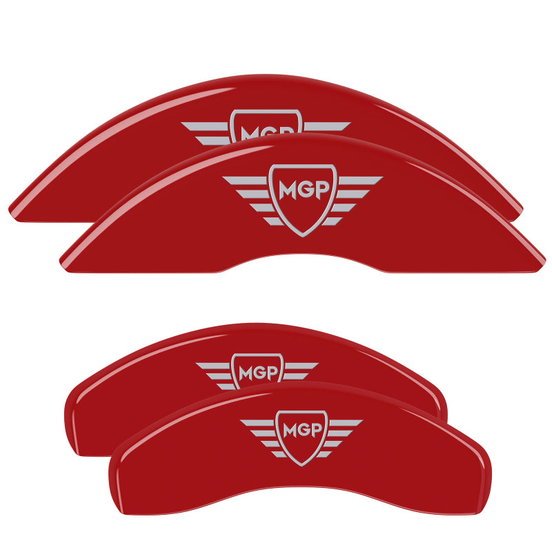 MGP 4 Caliper Covers Engraved Front & Rear MGP Black finish silver ch