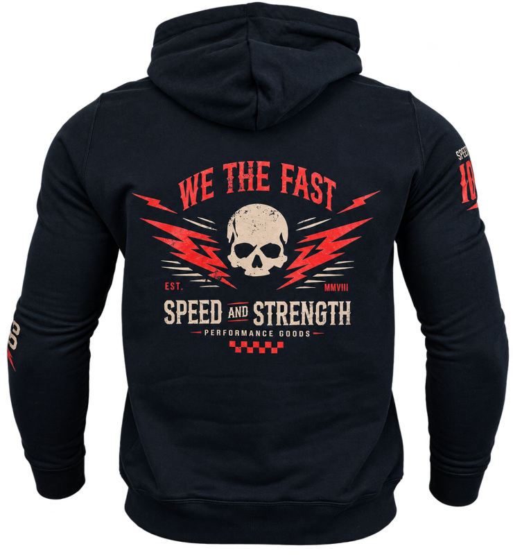 Speed and Strength We the Fast Hoody Black - Small