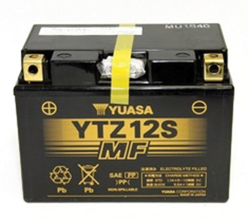 YUASA YTZ12S FACTORY ACTIVATED MAINTENANCE FREE 12 VOLT BATT