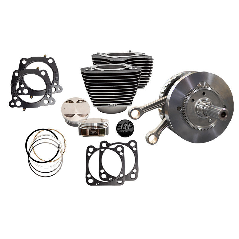 S&amp;S Cycle 2017+ M8 131in 4-5/8in Stroke Hot Set Up Kit - Black Granite w/ Highlight