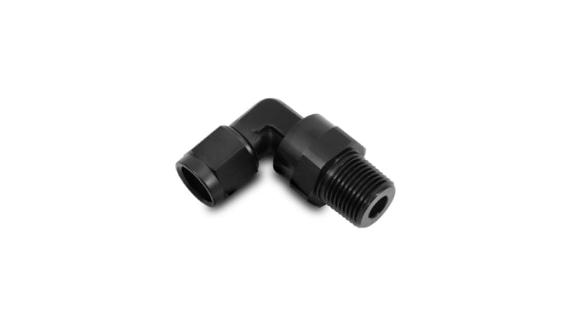 Vibrant -12AN to 1/2in NPT Female Swivel 90 Degree Adapter Fitting
