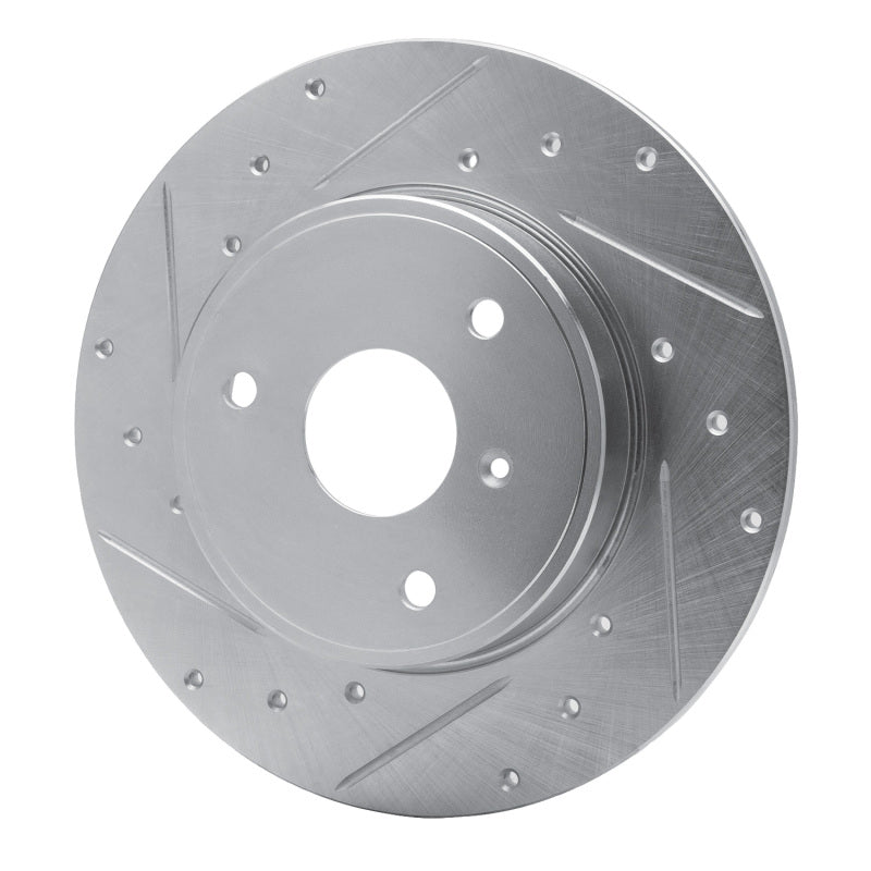 R1 05-16 Smart Fortwo Front Left Drilled & Slotted Silver Brake Rotor