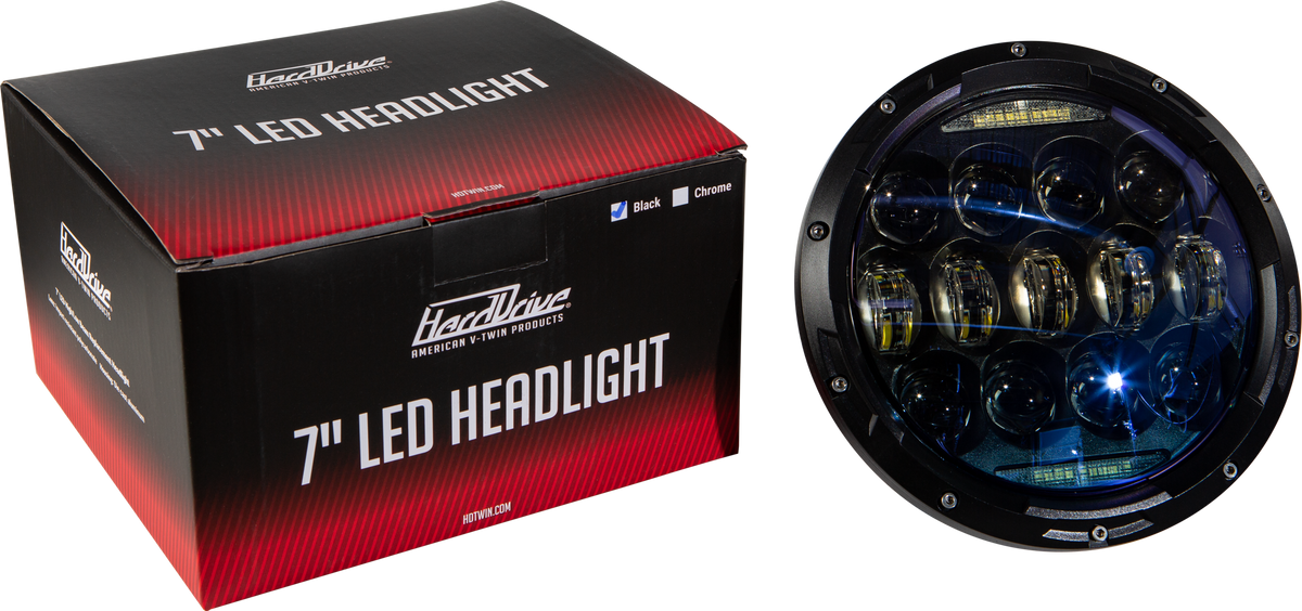 Led Headlight 7" 130w Black 10,000/5000 Lumens