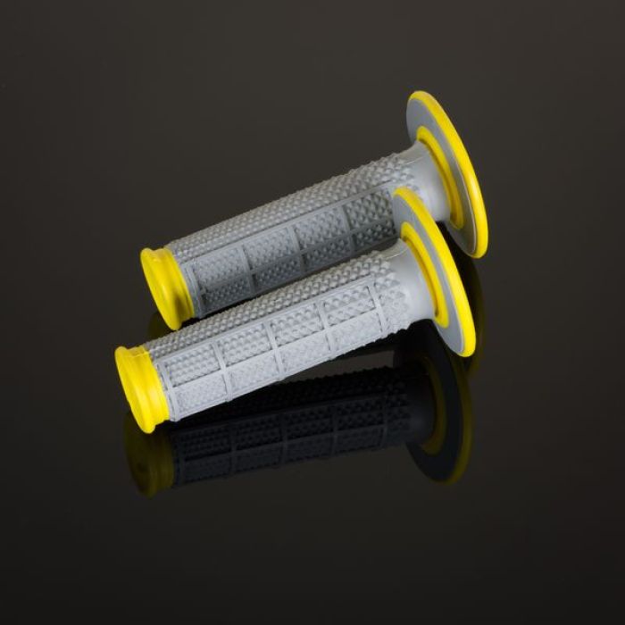 RENTHAL GRIPS DL TPR DIAMOND / WAFFLE GREY / YELLOW