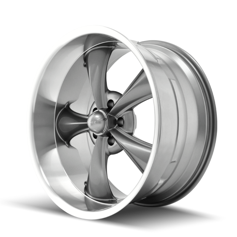 Ridler 695 20x8.5 / 5x127 BP / 0mm Offset / 83.82mm Hub Gloss Grey Machined Wheel