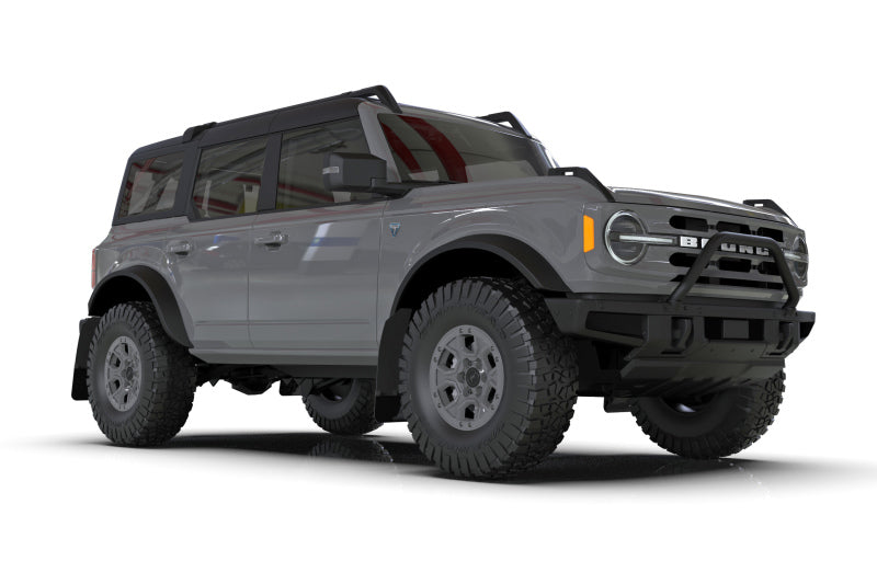 Rally Armor 21-25 Ford Bronco (Steel Bmpr - NO Rptr/Sprt - NO RR/RB) Blk Mud Flap w/Cy Orange Logo