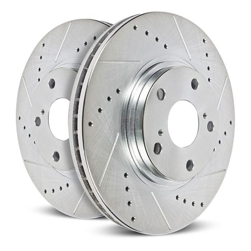 Power Stop 19-21 Genesis G70 Front Evolution Drilled &amp; Slotted Rotors - Pair