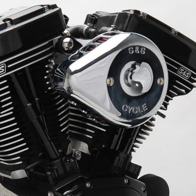 S&amp;S Cycle 08-17 Touring/16-17 Softail Models Stealth Air Cleaner Kit w/ Chrome Mini Teardrop Cover