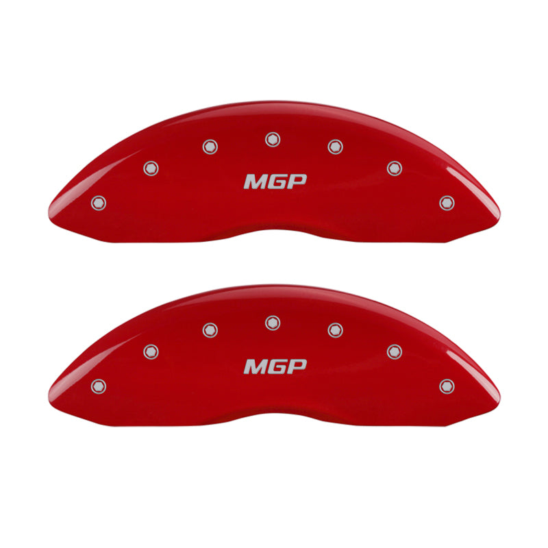 MGP 4 Caliper Covers Engraved Front &amp; Rear MGP Red finish silver ch
