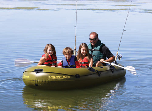 AIRHEAD ANGLER BAY INFLATABLE BOAT, 4 PERSON