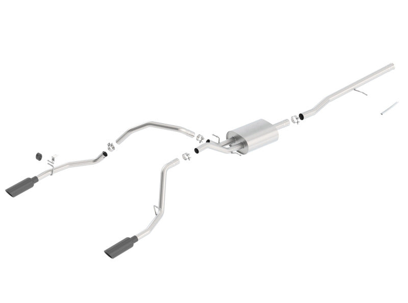 Borla 14 Silv/Sierra C/B Exh ATAK 1500 5.3L V8 AT/MT 2&amp;4WD Ext Cab (78.7) WB - Black Chrome