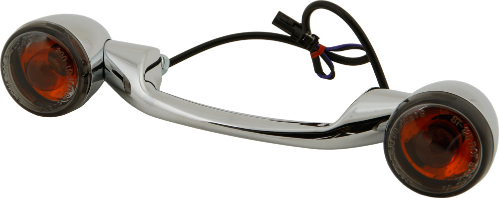 Turnsignal Light Bar Chrome W/Smoke Lenses