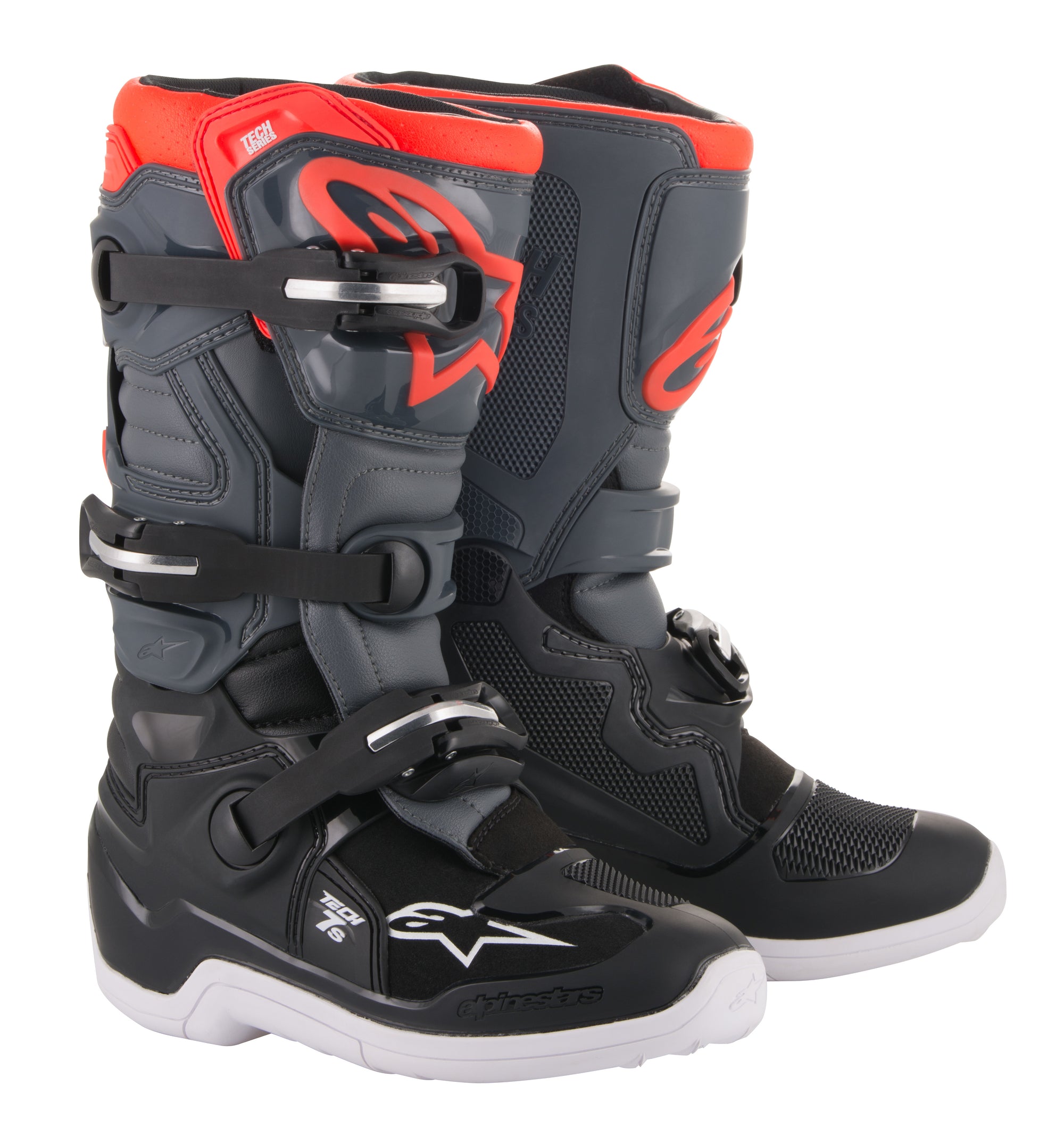 Youth Tech 7s Boots Grey/Red Sz 06