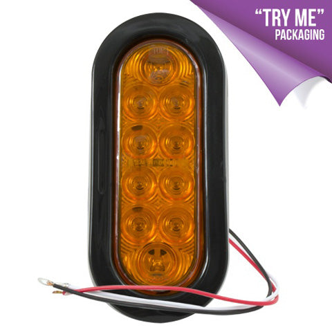 LED 6" OVAL PARK/TURN (AMBER) KIT WITH GROMMET &amp; PLUG