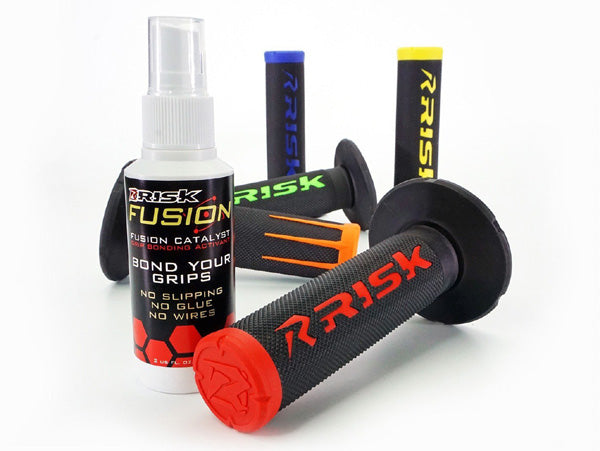 RISK RACING MOTO GRIPS - FUSION 2.0 WITH GRIP TECH - GREEN