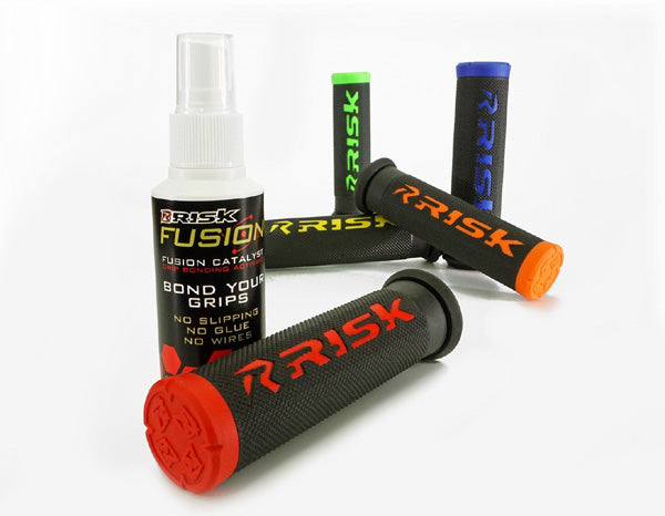 RISK RACING ATV/MTB GRIPS - FUSION 2.0 WITH GRIP TECH - BLUE