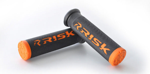 RISK RACING ATV/MTB GRIPS - FUSION 2.0 WITH GRIP TECH ORANGE