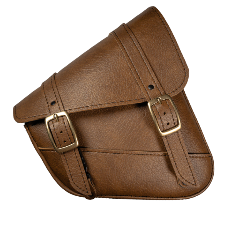 Willie &amp; Max HD Sportsters, Custom Hard Tails Brass Monkey Swingarm Bag Dual Shock - Warm Brown