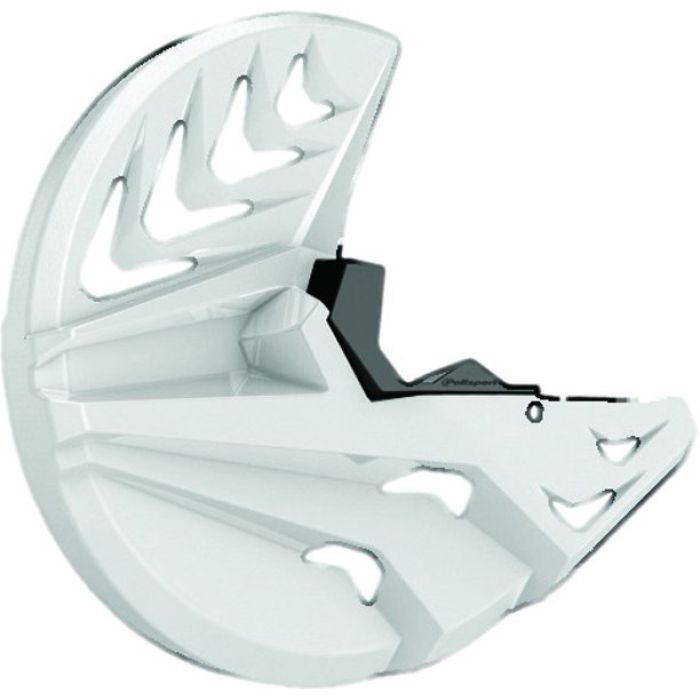 POLISPORT DISK &amp; BOTTOM FORK PROTECTOR WHITE/BLACK