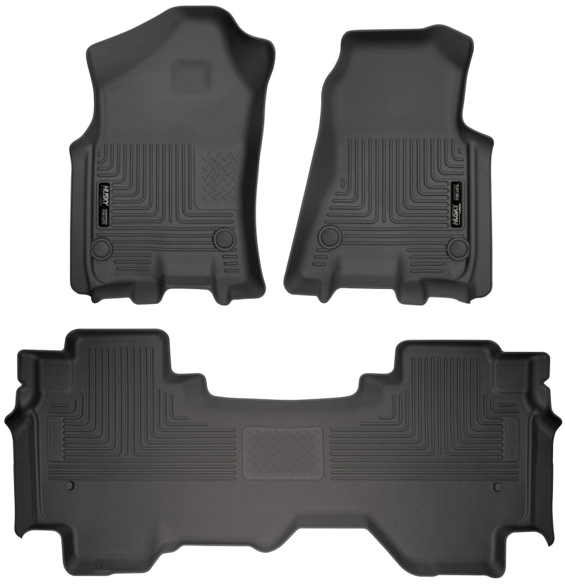 Husky Liners 19 Dodge Ram 1500 Quad Cab Weatherbeater Black Front &amp; 2nd Seat Floor Liners