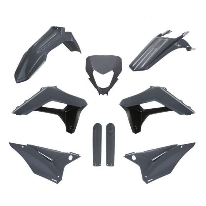 POLISPORT REPLICA PLASTIC KIT,FULL KIT SHERCO N-GREY