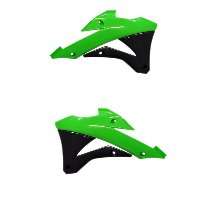 POLISPORT REPLICA PLASTIC,RADIATOR SCOOPS KAWASAKI GREEN