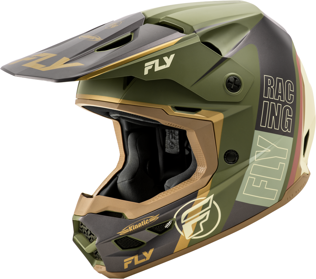Kinetic Rally Helmet Matt Moss Gry/Khaki/Off Wht Xs