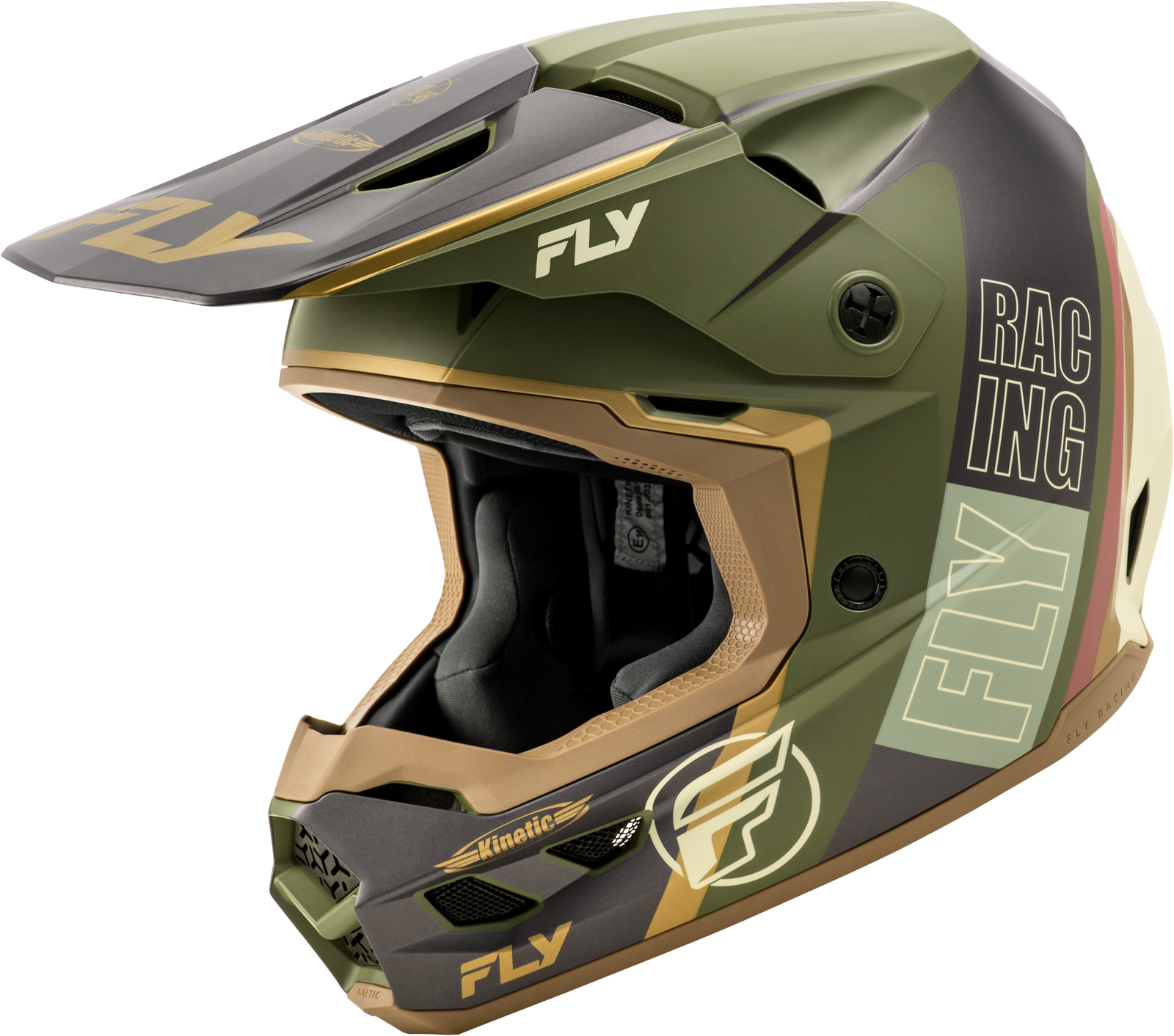 Kinetic Rally Helmet Matt Moss Gry/Khaki/Off Wht Xl