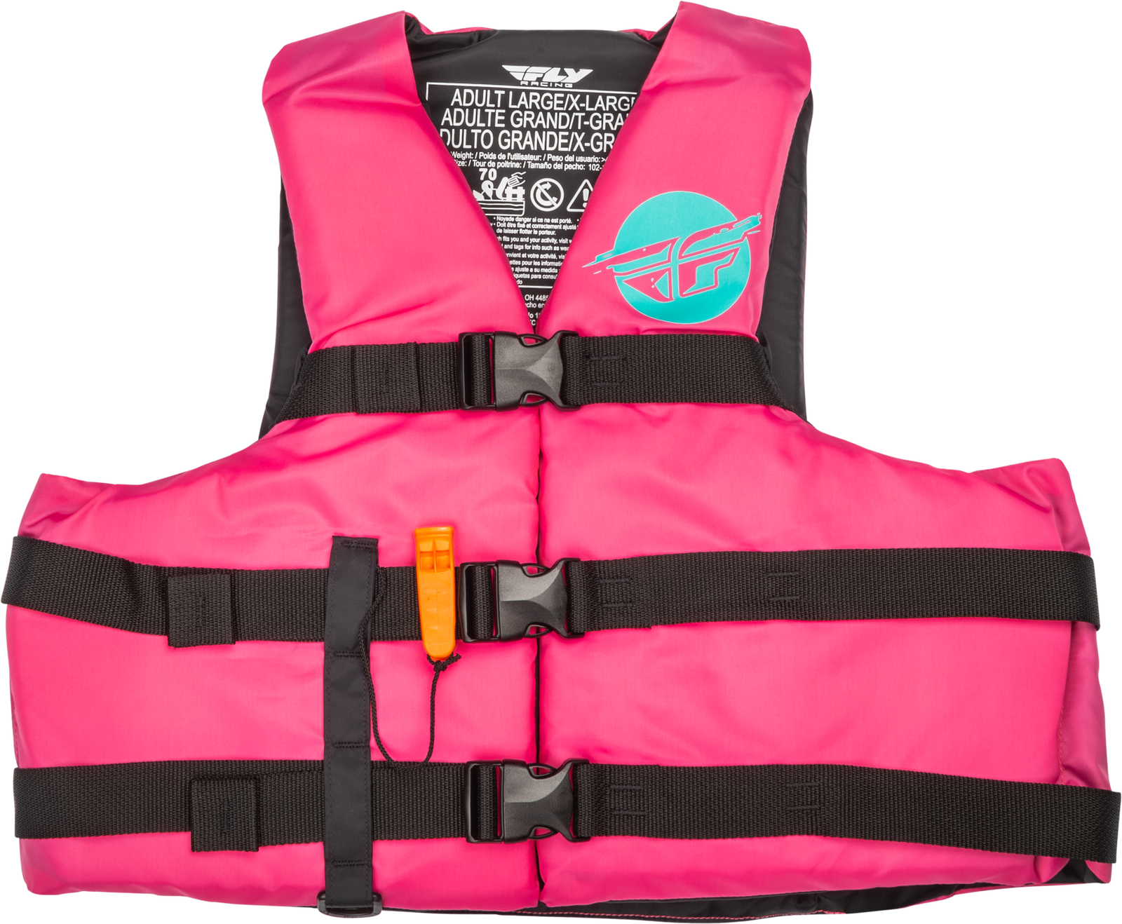 Nylon Flotation Vest Neon Pink/Teal 3x